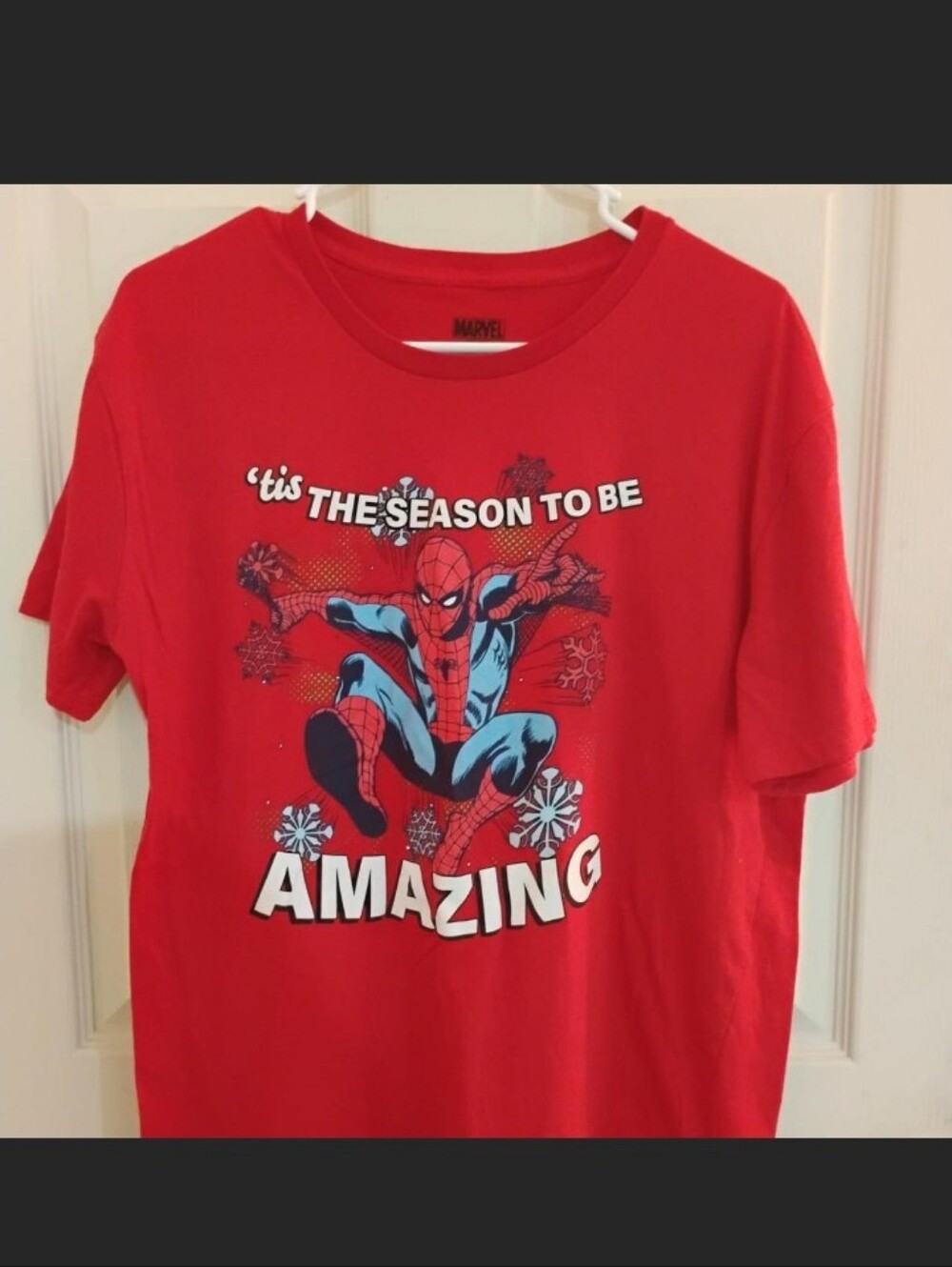 Marvel Red Spider-Man 'Amazing' Holiday Graphic Tee